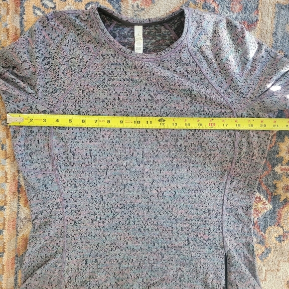 Lululemon Runderful Long Sleeve‎ Neon Tweed Jacquard HTR Size 12 EUC Warm Active - Picture 13 of 13